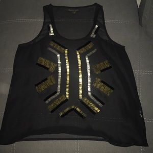 Gold Silver and Black Embroided Blouse